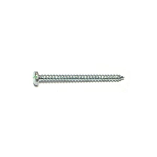 Midwest Fastener Sheet Metal Screw, #8 x 2 in, Zinc Plated Steel Pan Head Slotted Drive, 30 PK 60801 - main